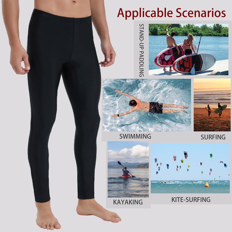 Ubestyle UPF 50+ Men's Active Surfing Water Leggings Swim Pants Swim Tights Beach Pants Sun Protective Black (U3006BLACKXL) - Image 4